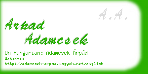 arpad adamcsek business card